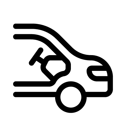 Black car side-view icon representing interior service